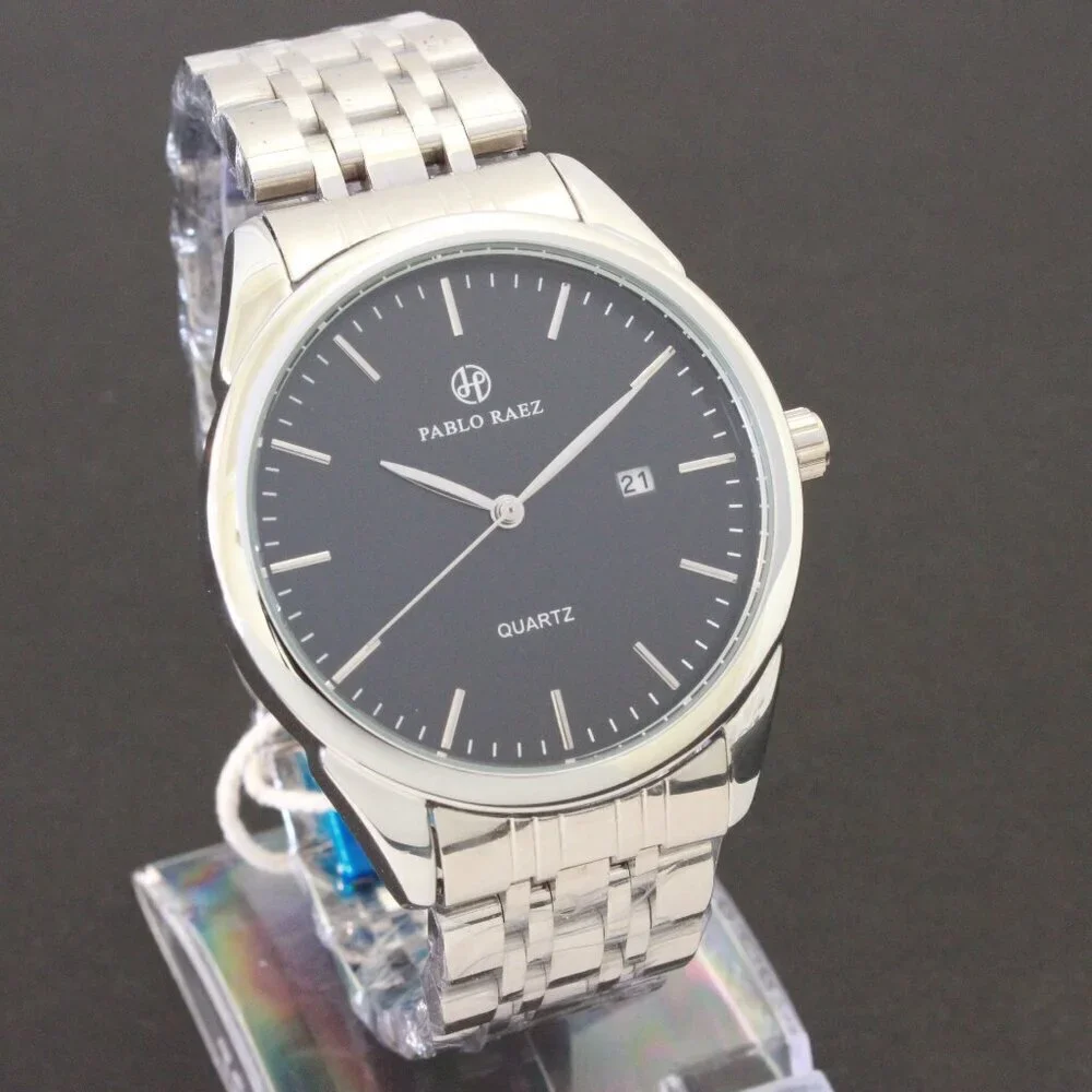 Men's Casual Fashion Watch Silver Tone Butterfly Clasp 40mm